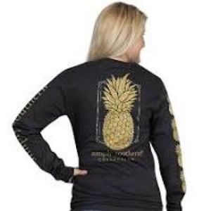 Long Sleeve Preppy Pineapple Tee by Simply Southern